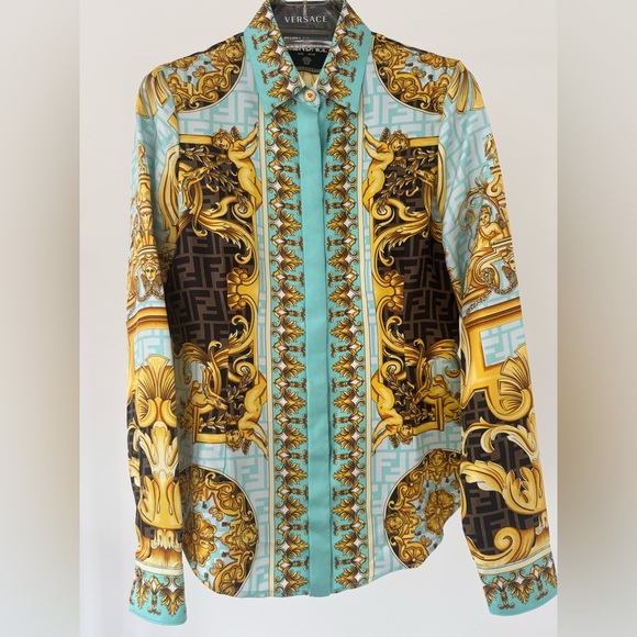 Fendace Barocco Fendi Zucca Monogram Silk Button Up Shirt SOLD OUT everywhere - Picture 3 of 16